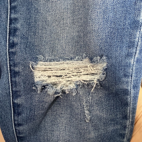 American Eagle distressed exposed zipper super hi-rise jegging crop jeans sz 4 - Picture 6 of 12
